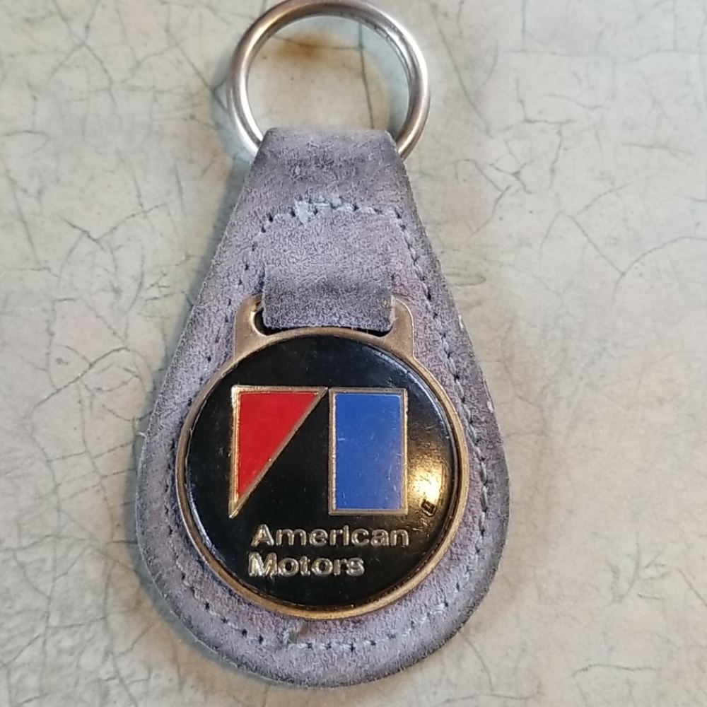 VTG.AMERICAN MOTORS SUEDE KEY RING!GREAT FIND!